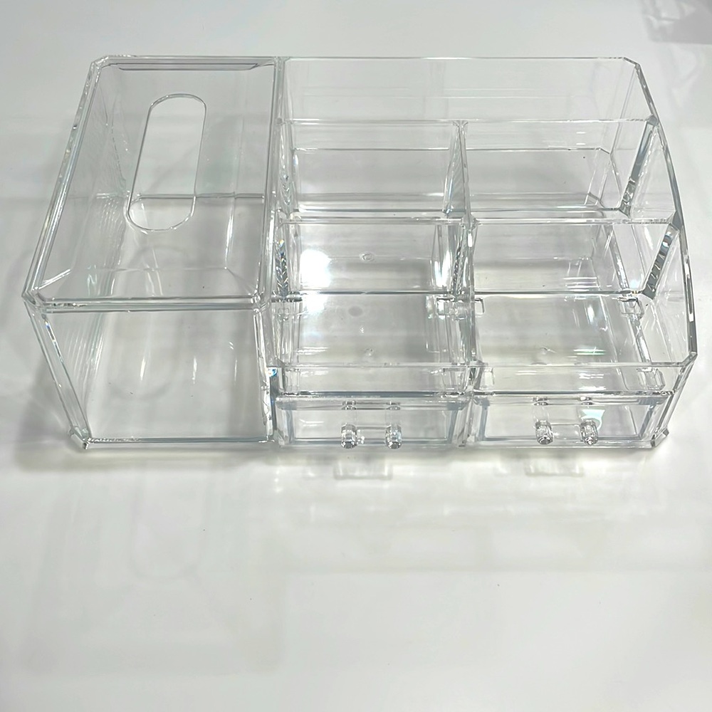 NWOT Sephora Acrylic / Clear Vanity - Makeup Organizer with removable lid.